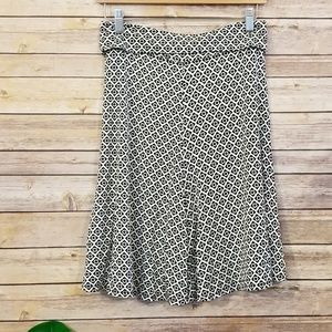 Max Studio Black White Stretchy Midi Skirt Sz S